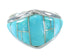 Southwest Turquoise Inlay Silver Ring Size 6-1/2 AX87961